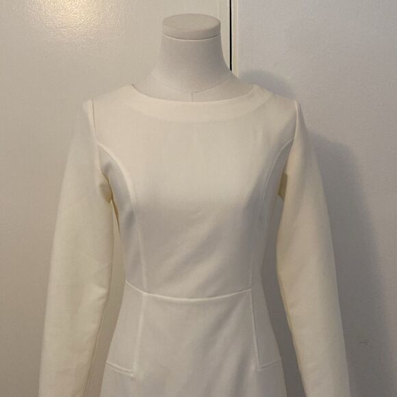 Anthropologie dra Light Cream/ White Long Sleeve Cutout Mini Dress Size Small - Picture 3 of 14